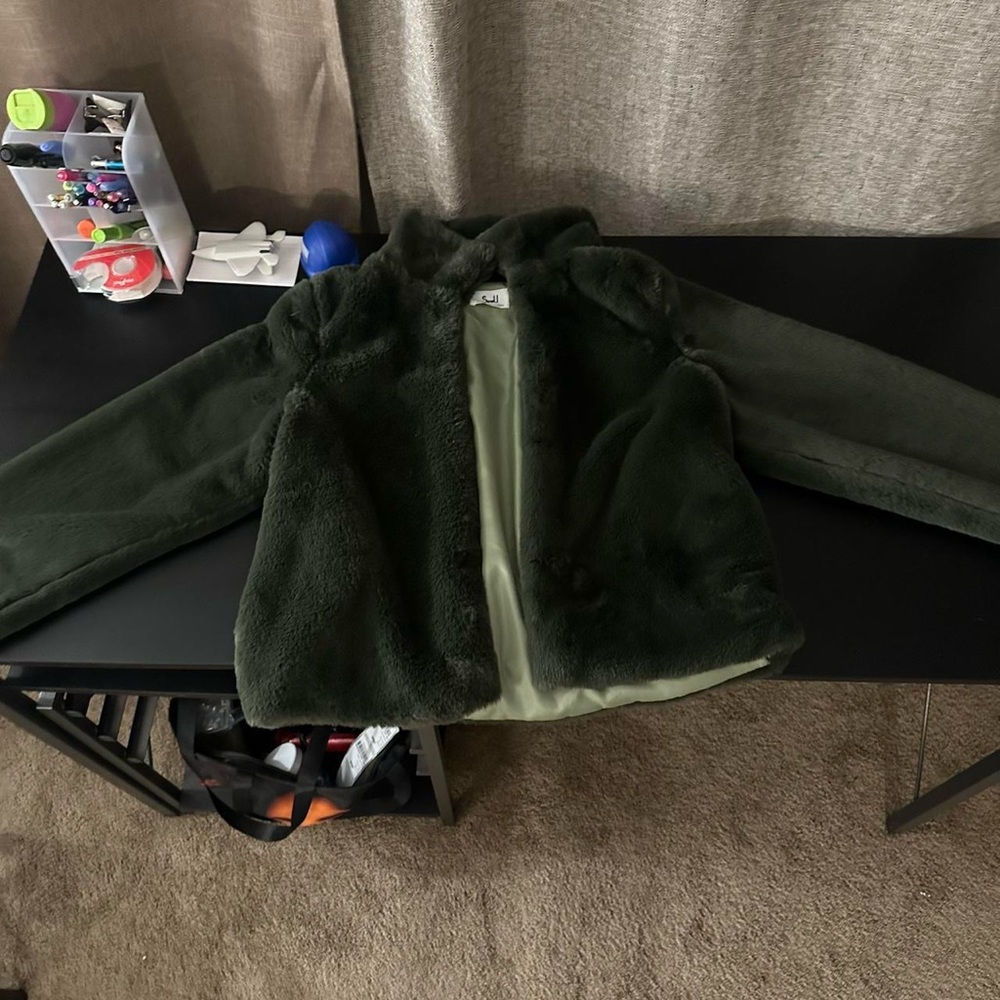 small cozy green jacket!